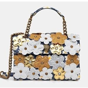 KURT GEIGER Floral Embellished Handle Chain Bag Party Purse Occasion Statement